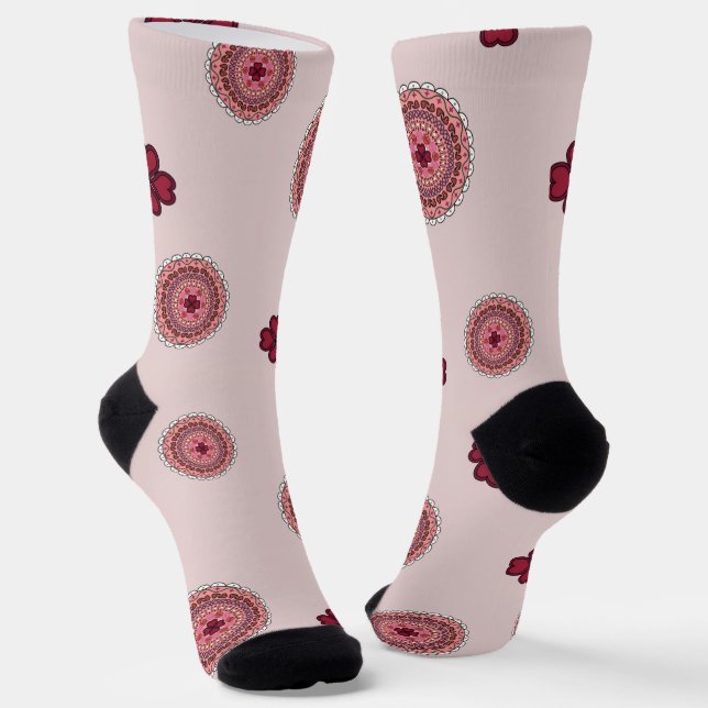Lacy Valentine's Day Socks (Angled)