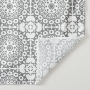 Lacy white squares on a light grey background tapestry
