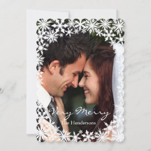Lacy Winter Photo Holiday Card