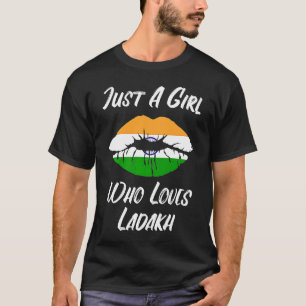 Ladakh Lips and Mouth Love Indian Flag T-Shirt