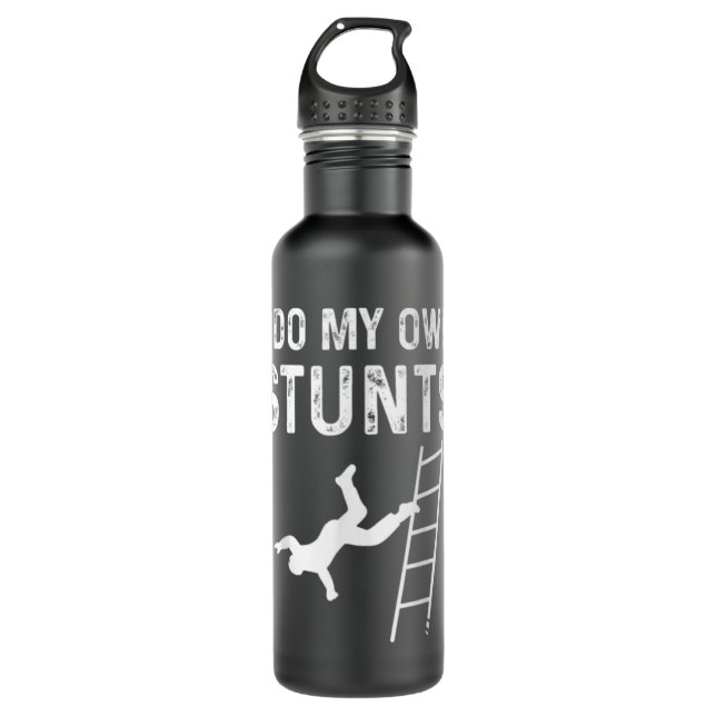 Ladder Falling Down Own Stunts Clumsy 710 Ml Water Bottle (Front)
