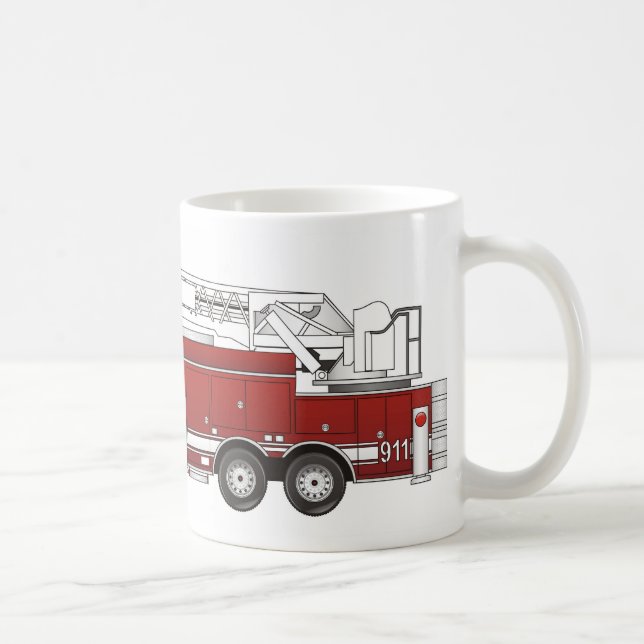 Ladder Fire Truck Coffee Mug (Right)
