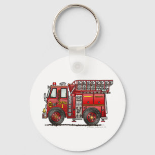 Ladder Fire Truck Firefighter Key Ring