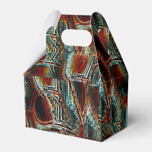 Ladder spotted rough pixelated in grey cyan coral  favour box