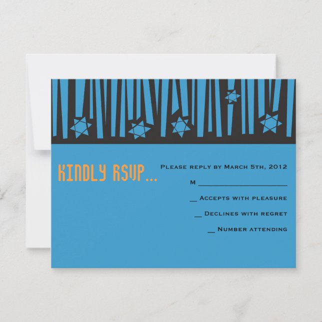 LADDER to the STARS Bar Bat Mitzvah Reply Card2 RSVP Card (Front)