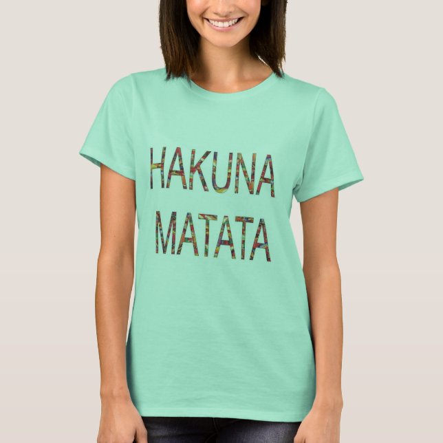 Ladies African Vintage Colours Hakuna Matata T-Shirt (Front)