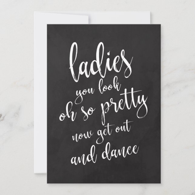 Ladies Bathroom Affordable Chalkboard Wedding Sign Invitation (Front)