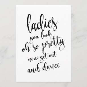 Ladies Bathroom Affordable Wedding Sign Invitation