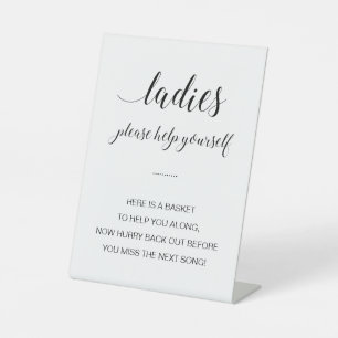 Ladies Bathroom Basket Elegant Wedding Pedestal Sign