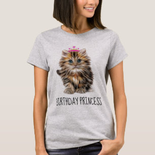 Ladies Birthday Cat T-Shirts, PRINCESS T-Shirt