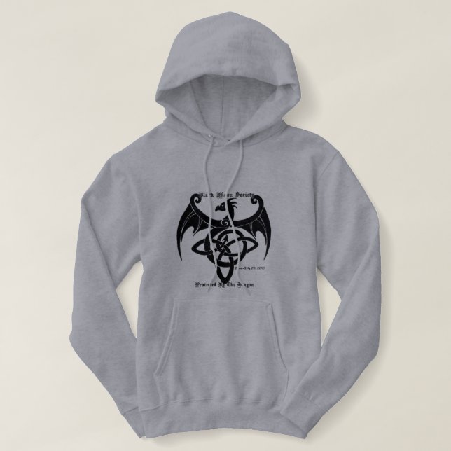 Ladies Black Moon Society Members Dragon Hoodie (Design Front)