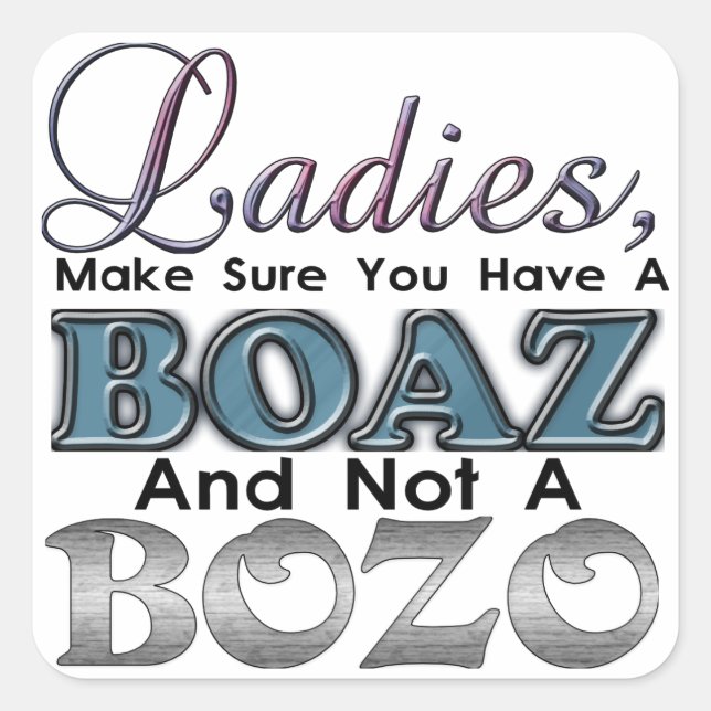 Ladies-Boaz-Bozo Stickers (Front)
