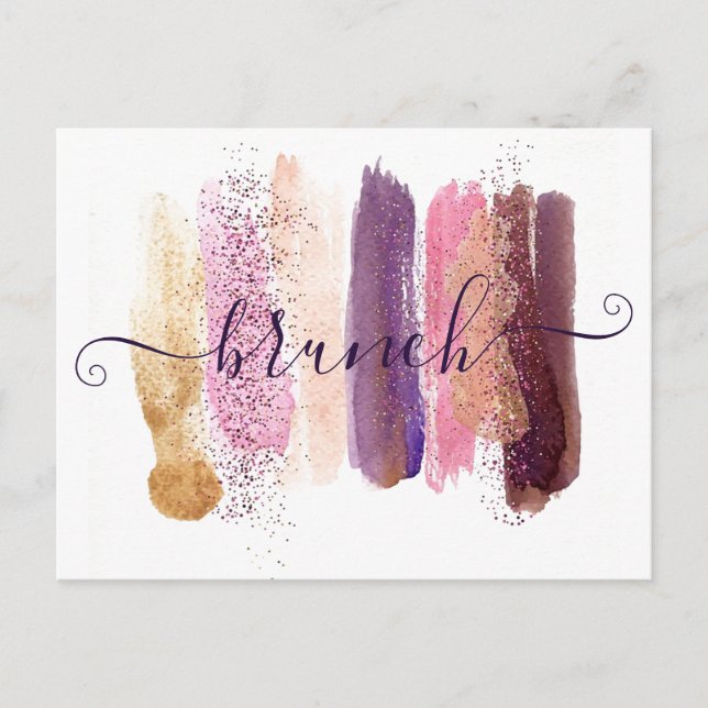 Ladies Brunch pretty glitter smears Postcard (Front)