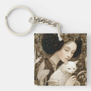 Ladies & Cats – Vintage Portrait Collection 1 Key Ring