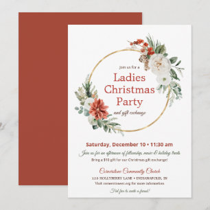 Ladies Church Christmas Party Gift Exchange Invitation