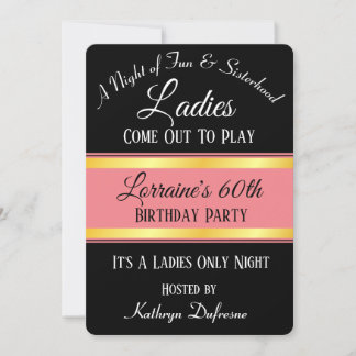 "Ladies Come Out To Play" Birthday Invitation