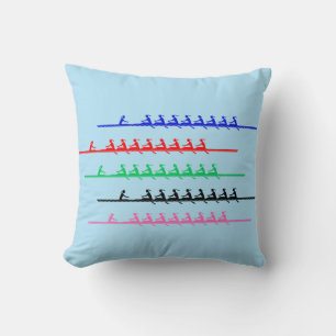 Ladies Crew Race Rowers Rowing - Up to Five Boats Cushion