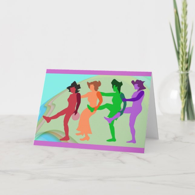 Ladies Dancing Greeting Card (Front)