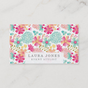 Ladies Designer Floral Florist Stylist Appointment Card