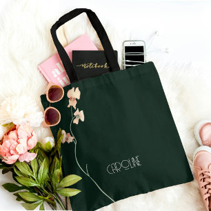 Ladies Elegant Black Floral Boho Cute Tote Bag
