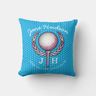 Ladies Elegant Golf Monogram Design Cushion