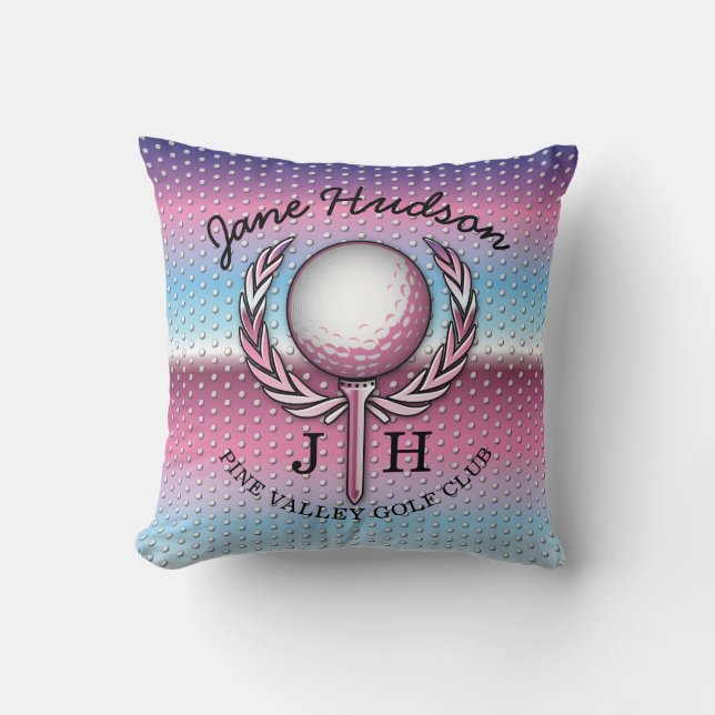 Ladies Elegant Golf Monogram Design Cushion (Front)