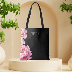 Ladies Elegant Pink Peonies Floral Boho Cute Tote Bag