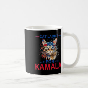 Ladies For Kamala Funny Cat 2024 President Kamala- Coffee Mug
