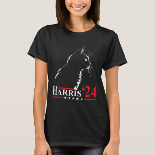Ladies For Kamala Funny Cat 2024 President Kamala T-Shirt