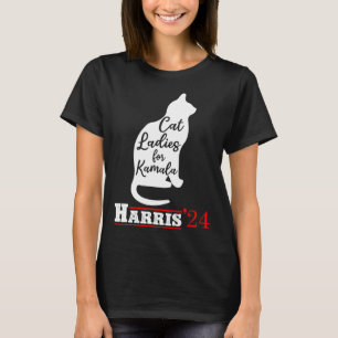 Ladies For Kamala Funny Cat 2024 President Kamala T-Shirt