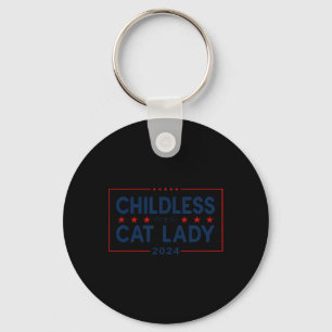Ladies For Kamala Harris 2024 Childless Cat Lady F Key Ring