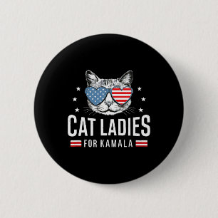 Ladies For Kamala Harris Democracy Voting Blue Pre 6 Cm Round Badge