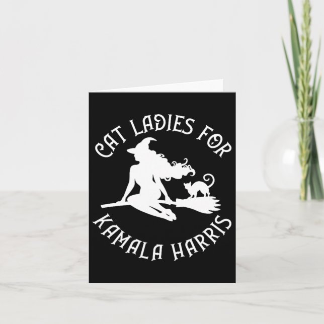 Ladies For Kamala Harris Wiccan Pagan Cheeky Witch Card (Front)