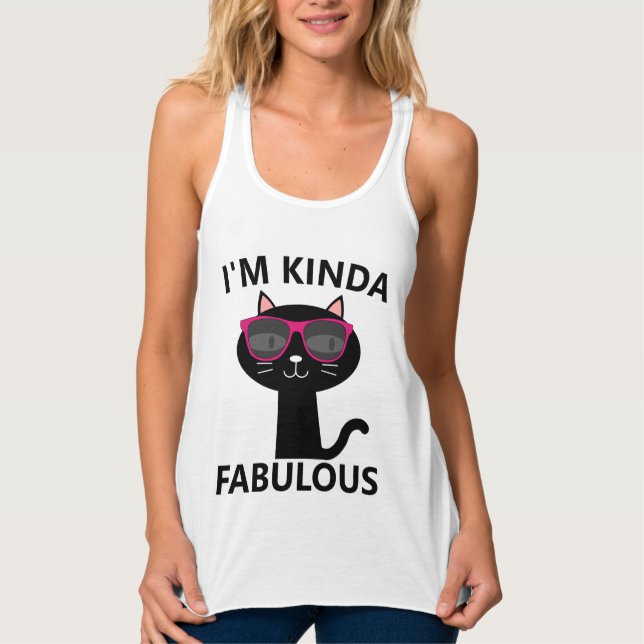 LADIES FUNNY & FLIRTY CAT T-Shirts (Front)