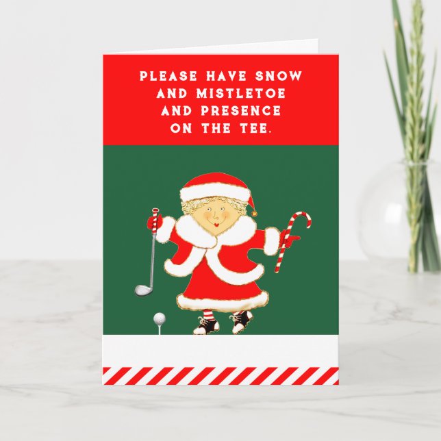 Ladies Golf Christmas Holiday Card (Front)