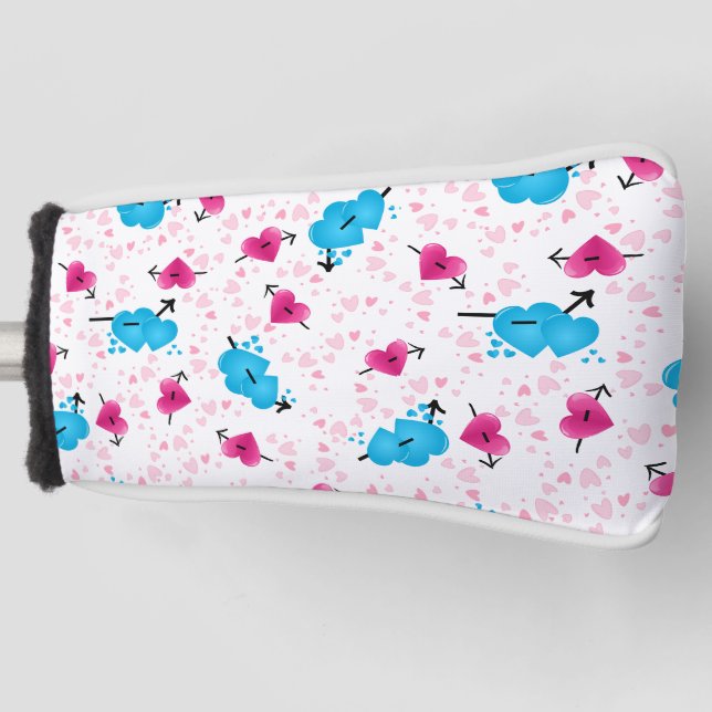 Ladies Golf Club Putter Cover Hearts (Front)