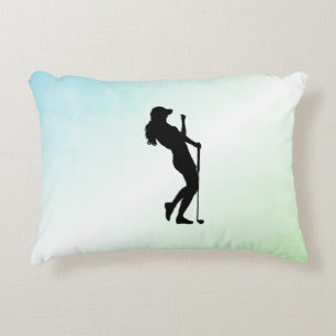 Ladies Golf Green Decorative Cushion