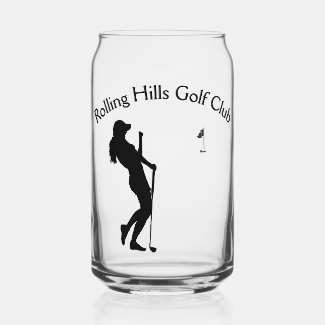 Ladies Golf Hole in One Personal Can Glass (Front)