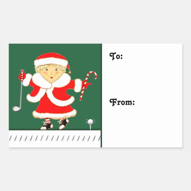 Ladies Golf Holiday Gift Tags (Front)