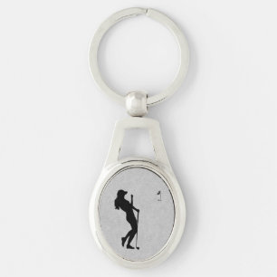 Ladies Golf Leather Look Key Ring