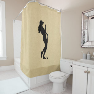 Ladies Golf Leather Look Shower Curtain