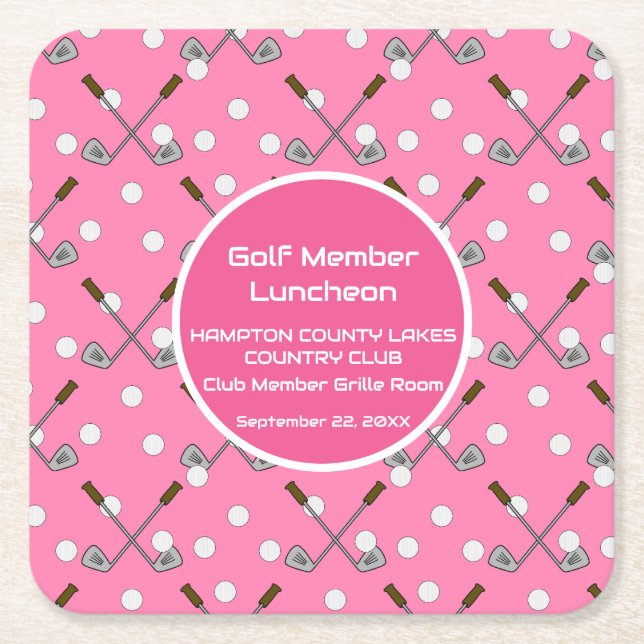 Ladies Golf Member Special Event Party Coaster (Front)