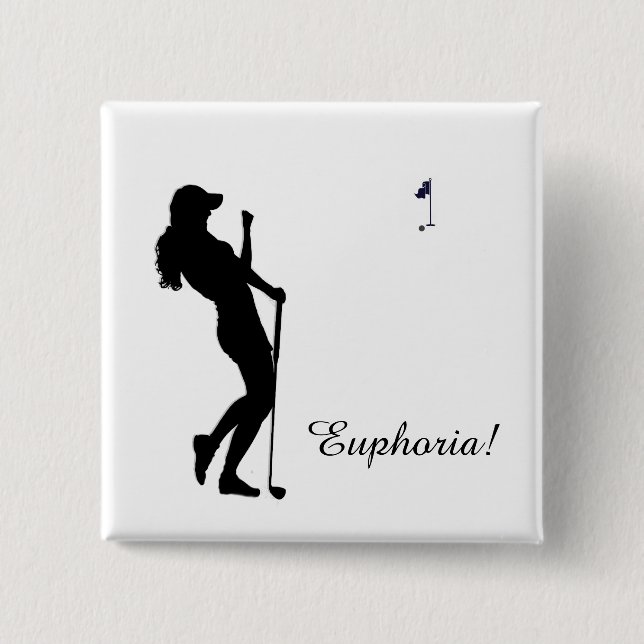 Ladies Golfer Personal  15 Cm Square Badge (Front)