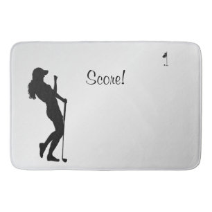 Ladies Golfer Personal  Bath Mat