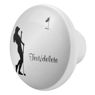 Ladies Golfer Personal Ceramic Knob