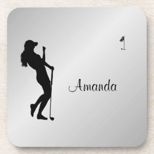Ladies Golfer Personal  Coaster