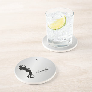 Ladies Golfer Personal Coaster