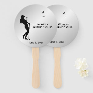 Ladies Golfer Personal Hand Fan