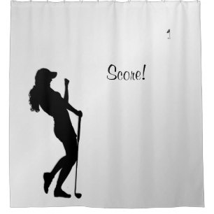 Ladies Golfer Personal Shower Curtain