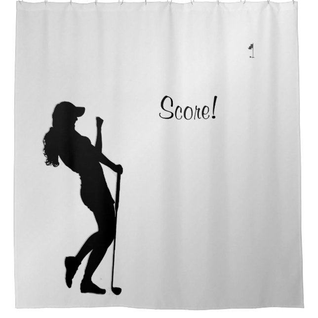 Ladies Golfer Personal  Shower Curtain (Front)